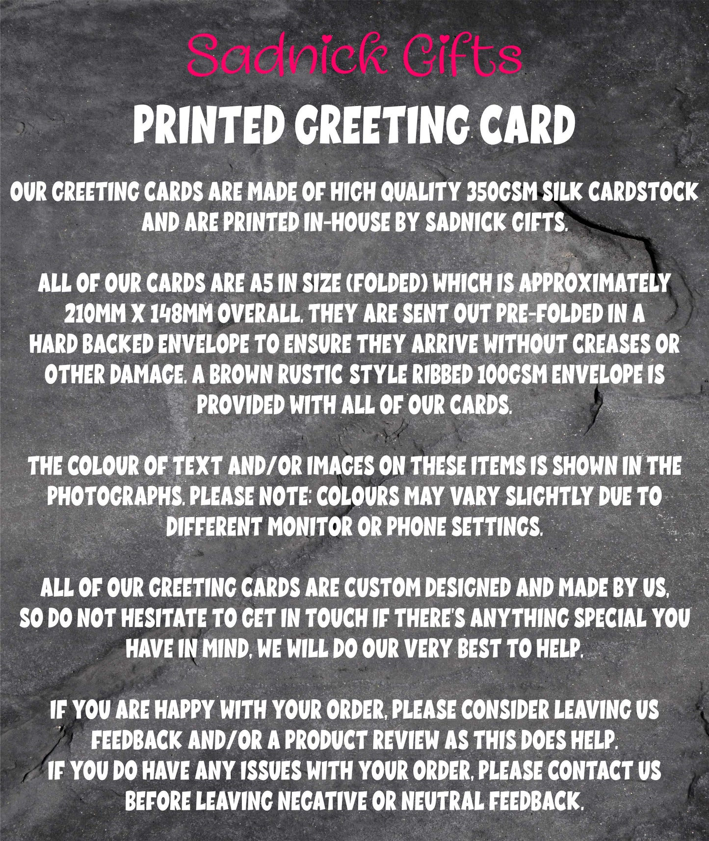 Funny Neighbour Card - Me Being Your Neighbour is Enough of a Present - Pink Text Fun Sarcastic Novelty Birthday Greetings Card