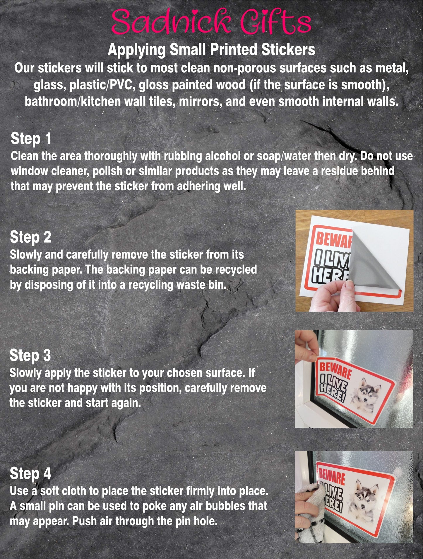 American Bulldog Sticker - Beware I Live Here - Cute House Home Window Door Porch Dog Warning Decal