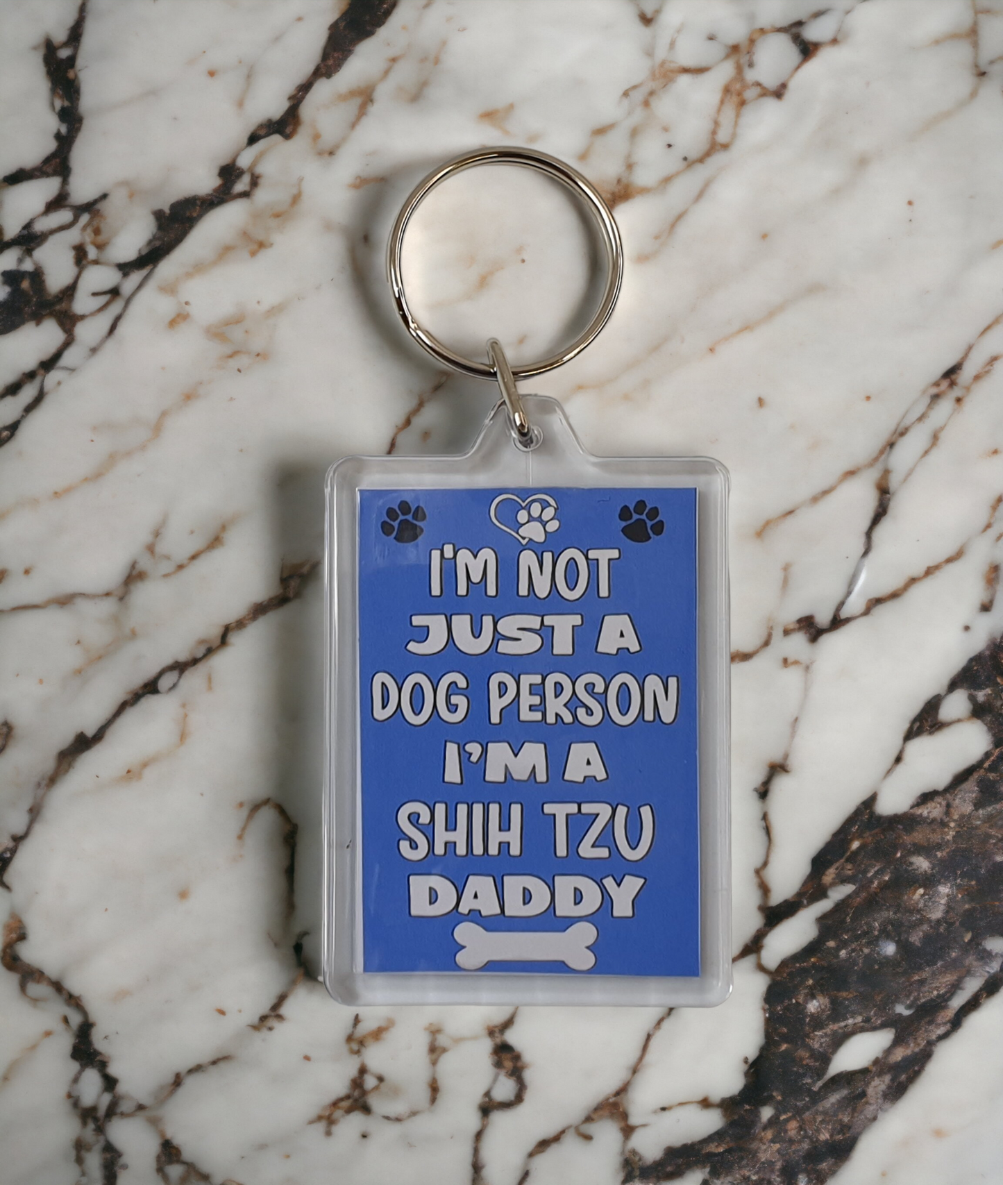 Shih Tzu Keyring Gift - I'm Not Just A Dog Person I'm A * Daddy - Nice Cute Fun Novelty Present