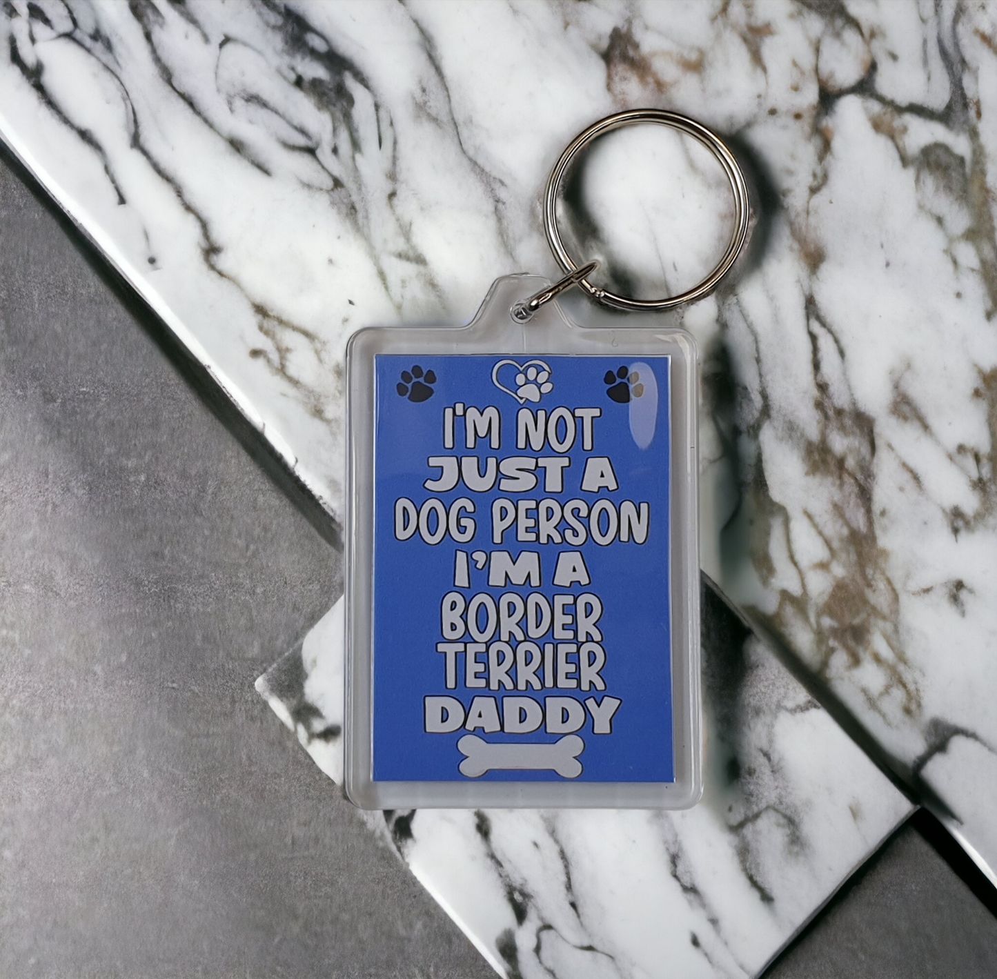 Border Terrier Keyring Gift - I'm Not Just A Dog Person I'm A * Daddy - Nice Cute Fun Novelty Present