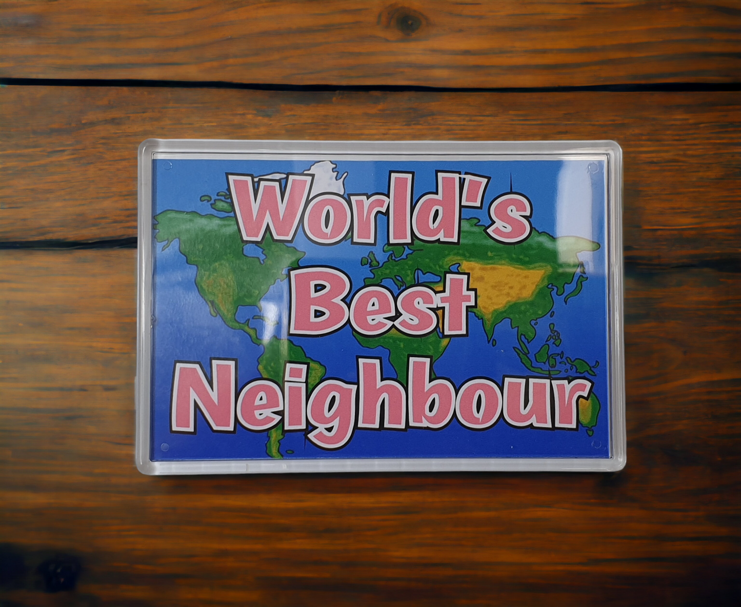 Neighbour Fridge Magnet - World's Best Neighbour - Novelty Love Gift - Fun Birthday Christmas Present - PINK