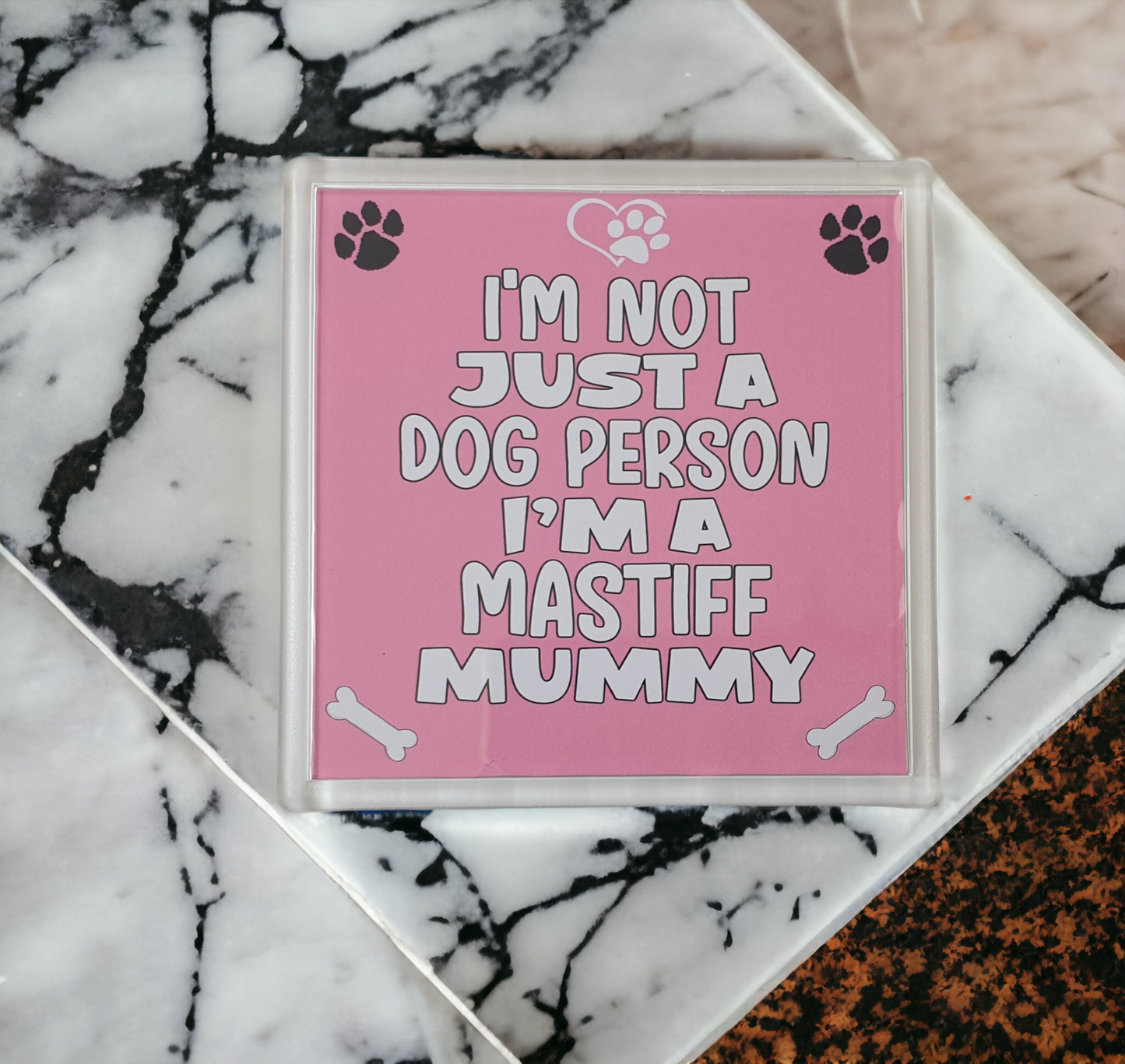 Mastiff Coaster Gift - I'm Not Just A Dog Person I'm A Mastiff Mummy - Novelty Cute Pet Owner Mug Cup Coaster Present