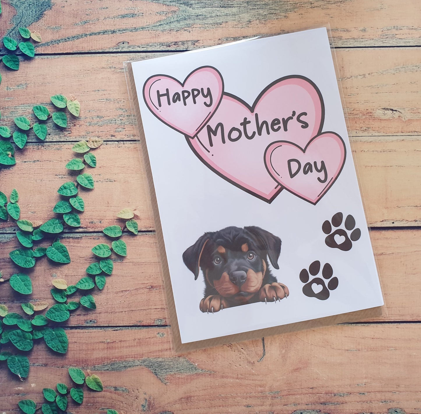 Rottweiler Mother's Day Card - Nice Cute Fun Pet Dog Puppy Owner Novelty Greeting Card