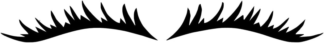 Car Stickers Set of Two Eyelashes Funny Novelty Vinyl Van Bonnet Headlight Girly Decals