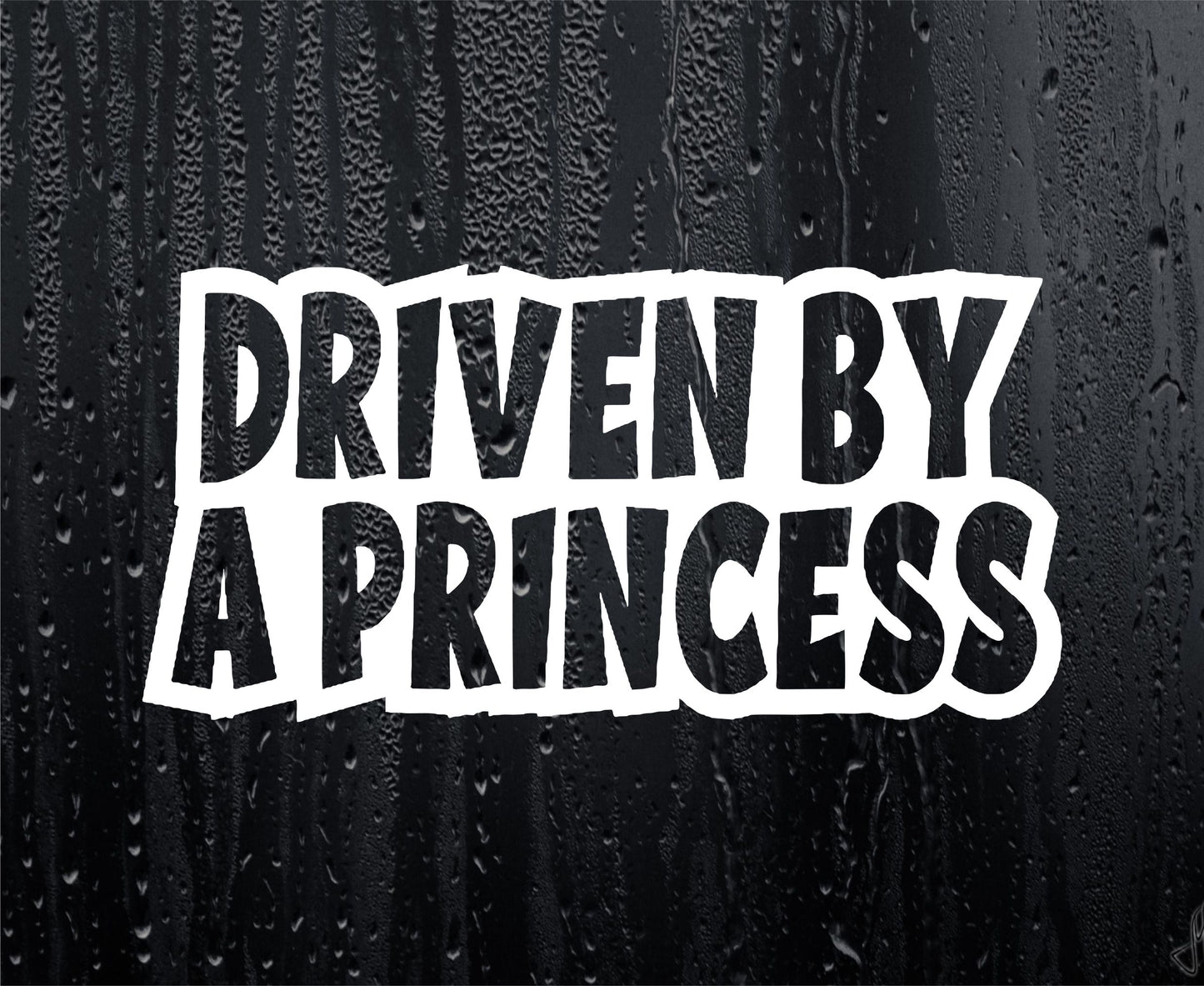 Car Sticker Driven By A Princess Fun Nice Cute Novelty Bonnet Van Bumper Boot Door Window Decal