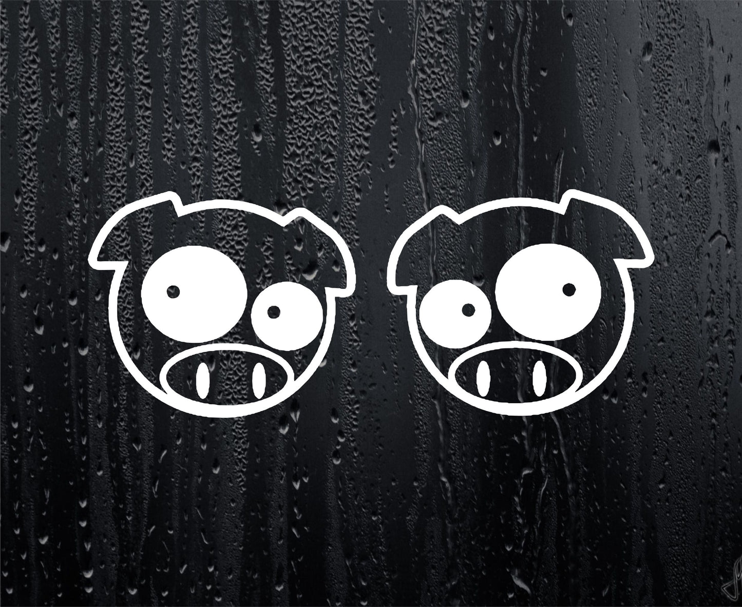 2x Car Stickers Scooby Pig Fun Cute Novelty Window Bumper Boot Door Wing Mirror Decals