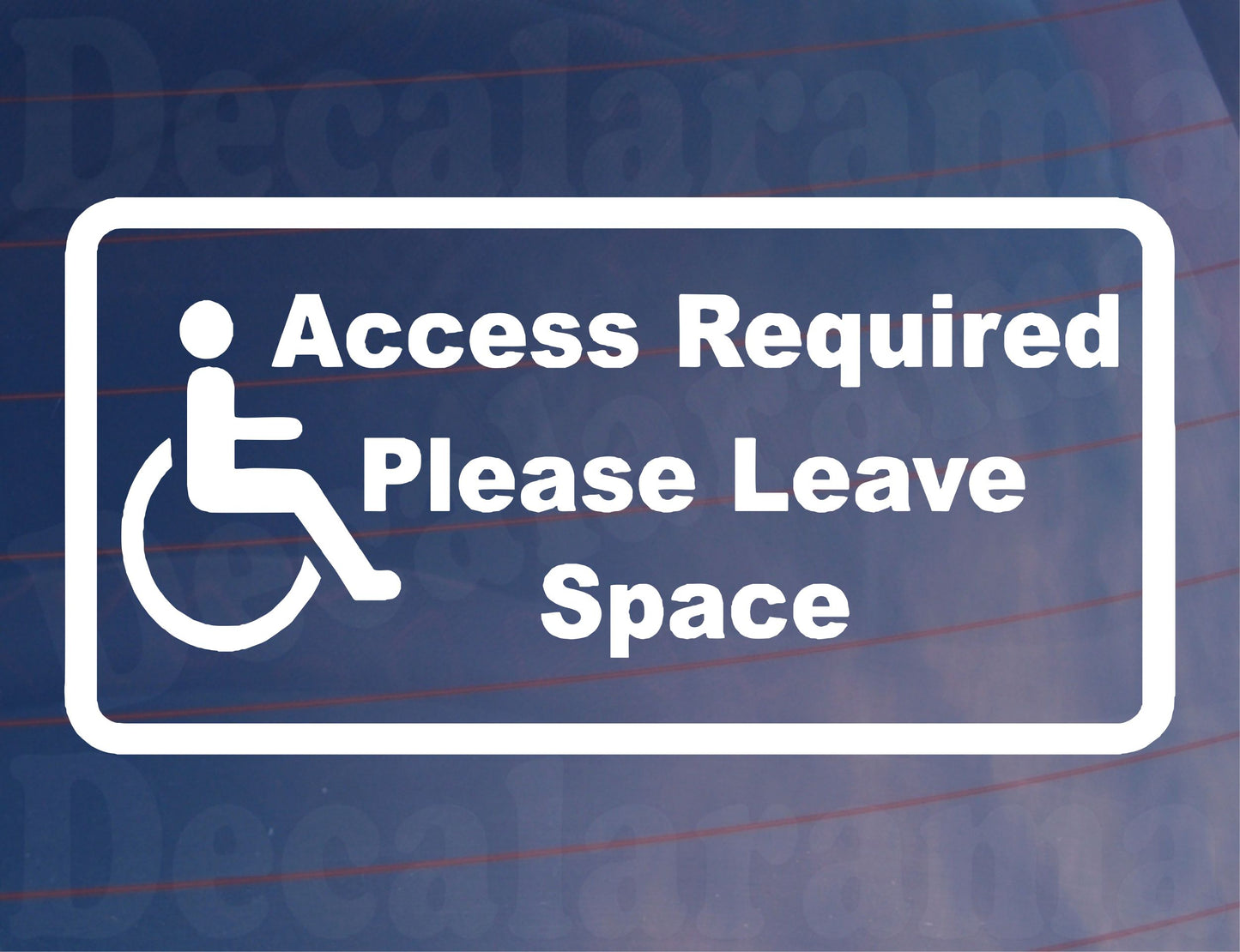 Car Sticker Access Required Please Leave Space Novelty Bumper Door Boot Disability Decal