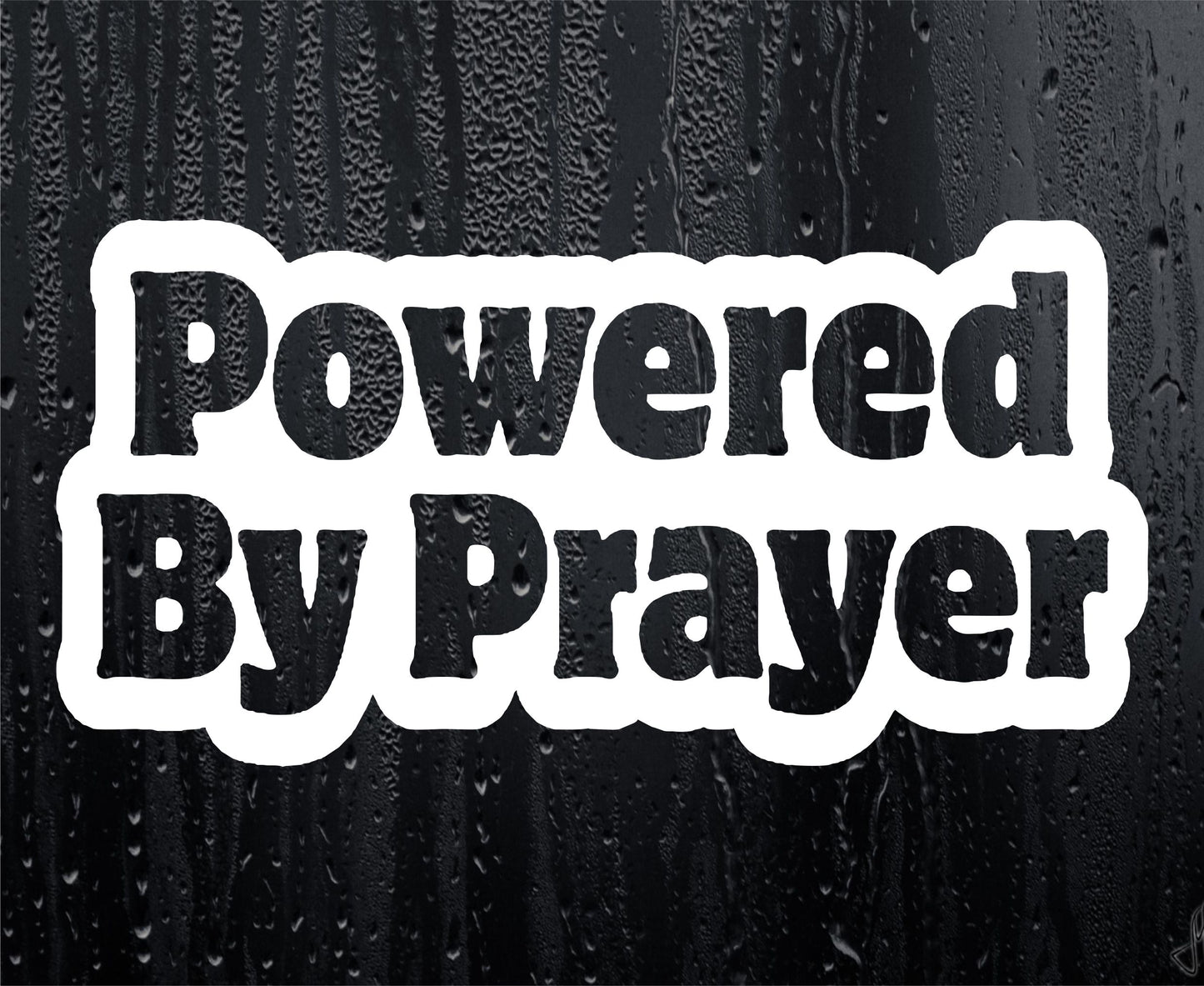 Car Sticker Powered By Prayer Fun Cute Religion Novelty Van Window Bumper Boot Door Decal Present Gift