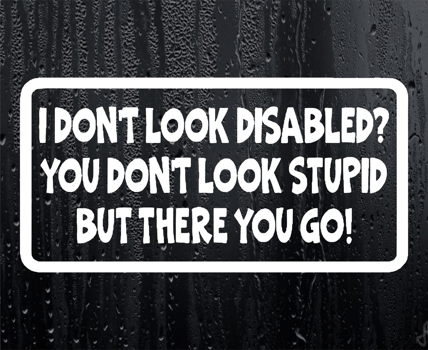 Car Sticker I Don't Look Disabled You Don't Look Like Stupid Novelty Bumper Door Boot Decal Present Large