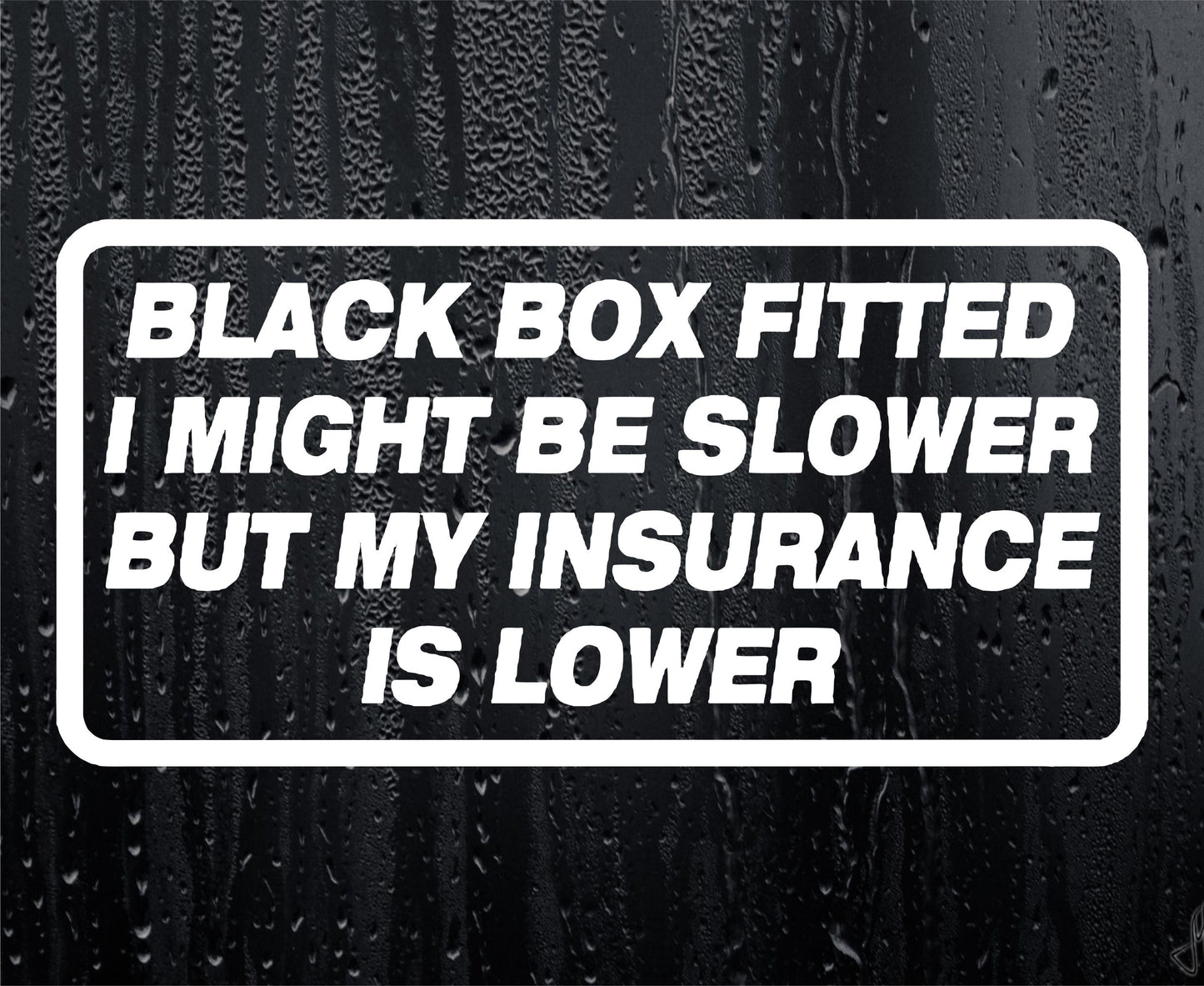 Car Sticker Black Box Fitted Slower But Insurance Is Lower Window Bumper Door Young Driver Decal