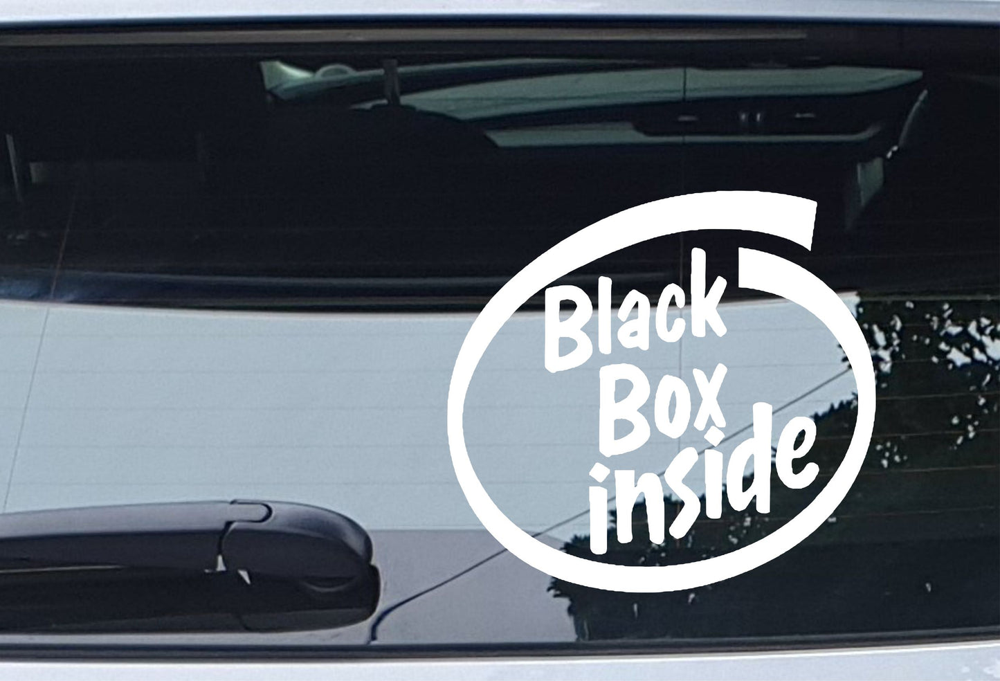 Car Sticker Black Box Inside Fun Novelty Van Window New Driver Bumper Boot Door Decal Present
