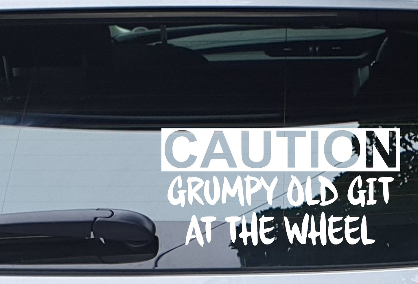 Car Sticker Caution Grumpy Git At The Wheel Funny Novelty Van Window Bumper Boot Door Decal Gift Present