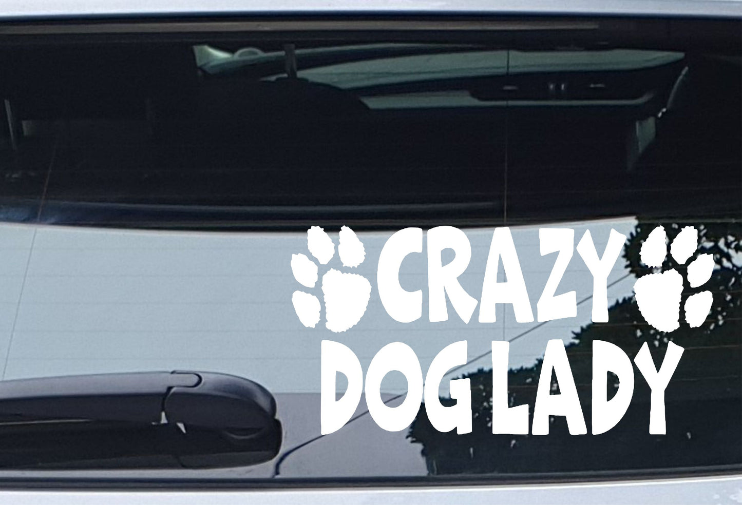 Car Sticker Crazy Dog Lady Funny Novelty Nice Cute Van Window Bumper Boot Door Decal