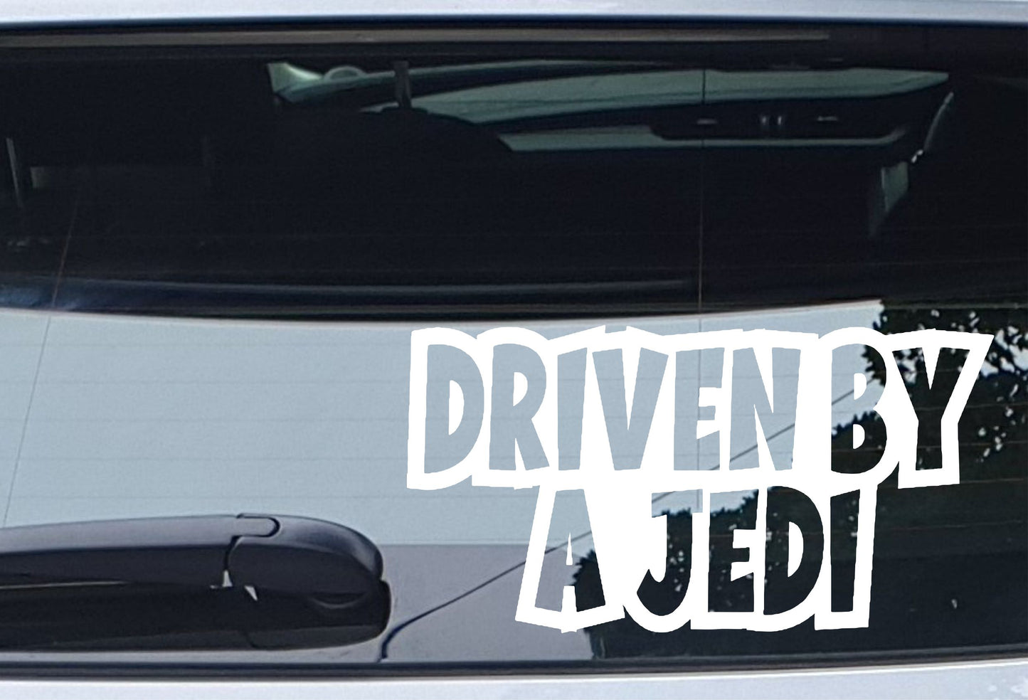 Car Sticker Driven By A Jedi Fun Cute Novelty Bonnet Van Bumper Boot Door Window Decal Present