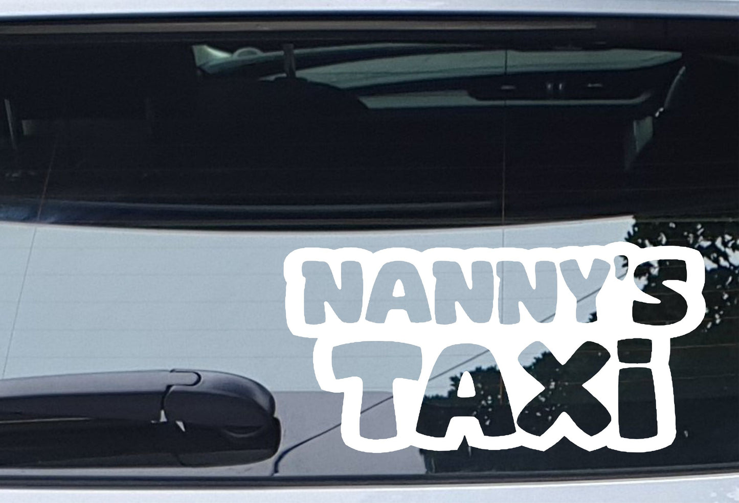 Car Sticker Nanny's Taxi Funny Novelty Van Window Nice Cute Bumper Boot Door Decal