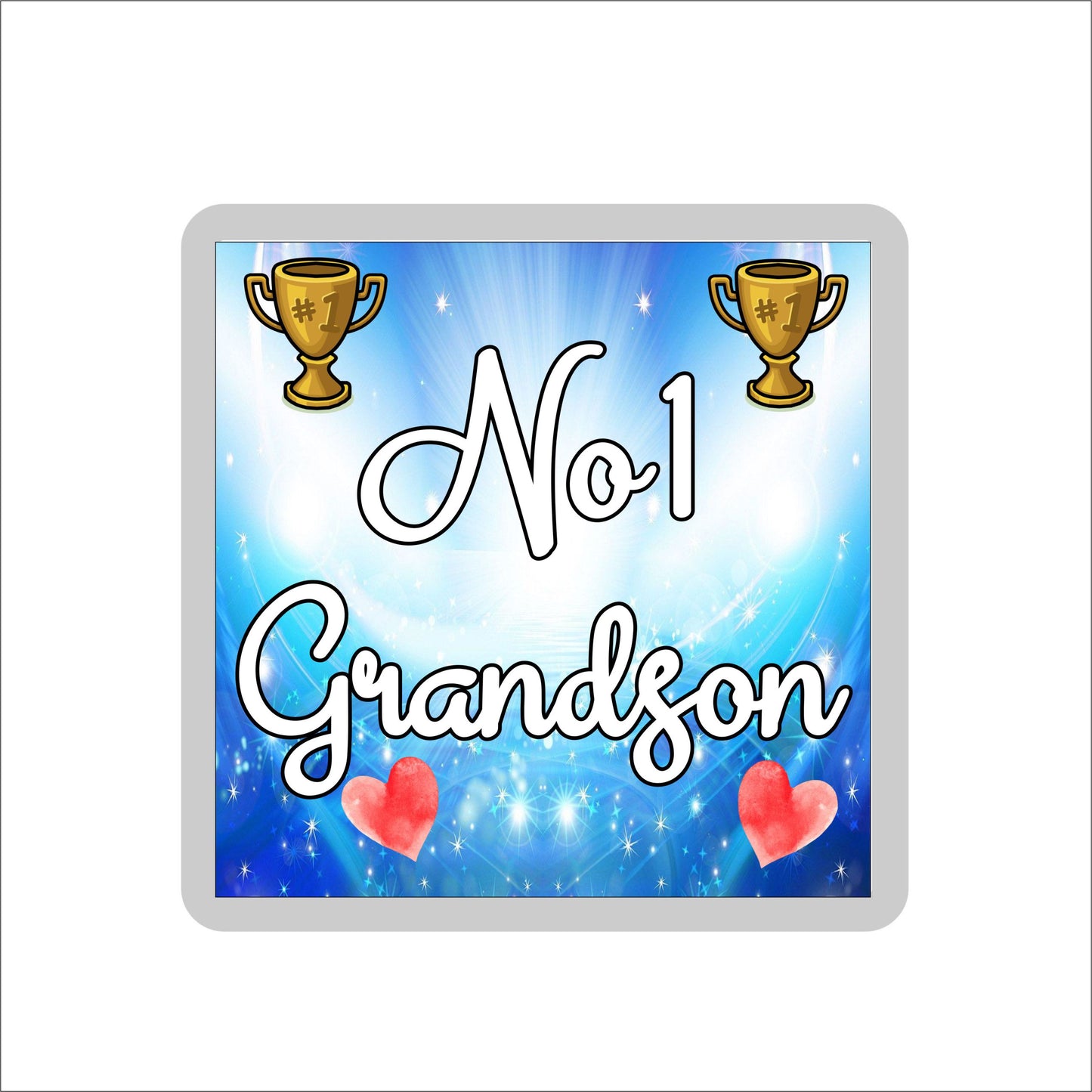 Grandson Coaster Gift - Number One Grandson - Fun Cute Novelty Family Present