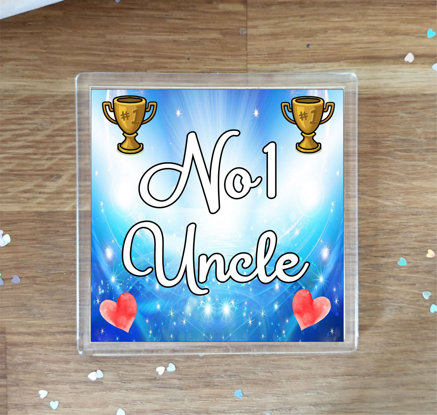 Uncle Coaster Gift - Number One Uncle - Fun Cute Novelty Family Present