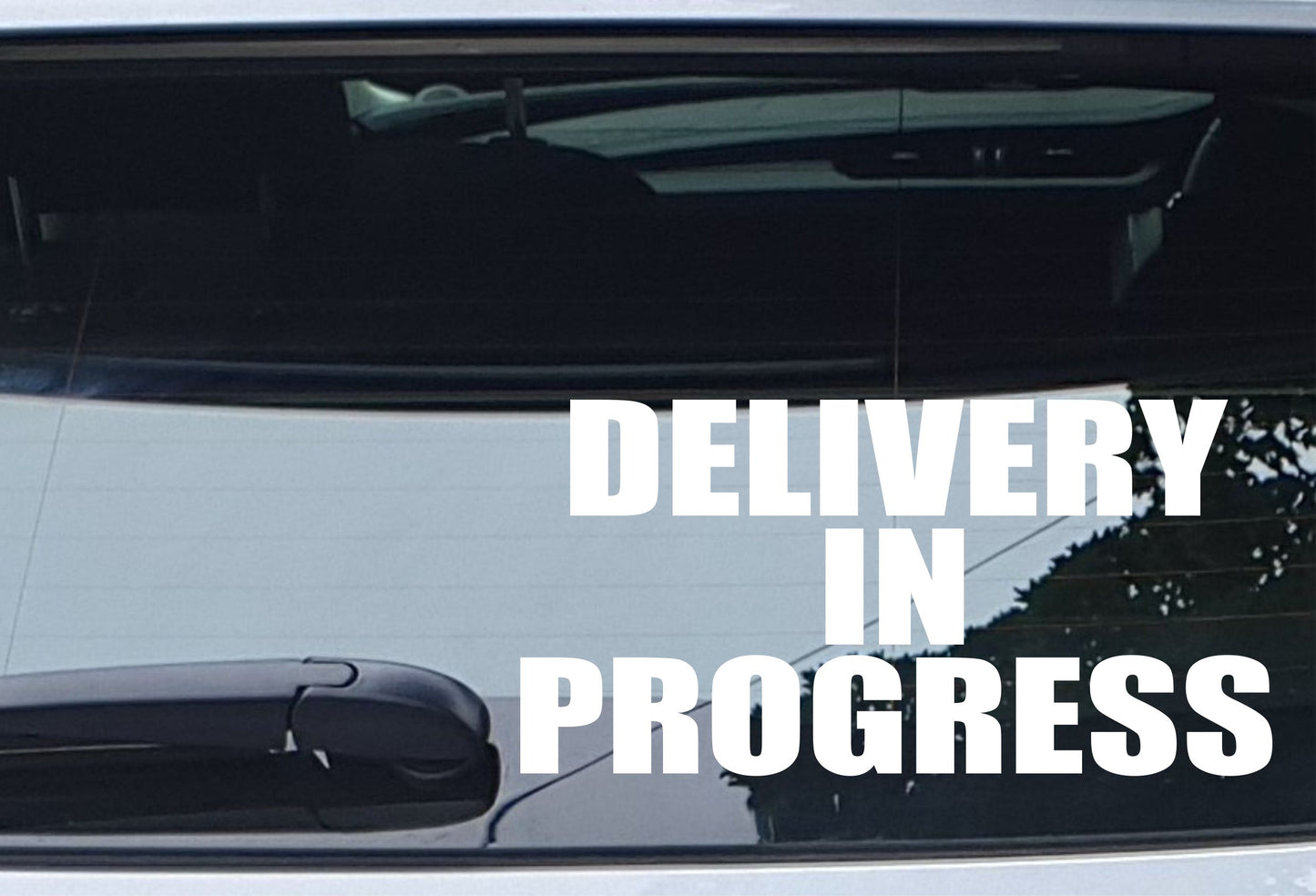 Car Sticker Delivery In Progress Novelty Parcel Food Courier Driver Bumper Door Boot Van Decal