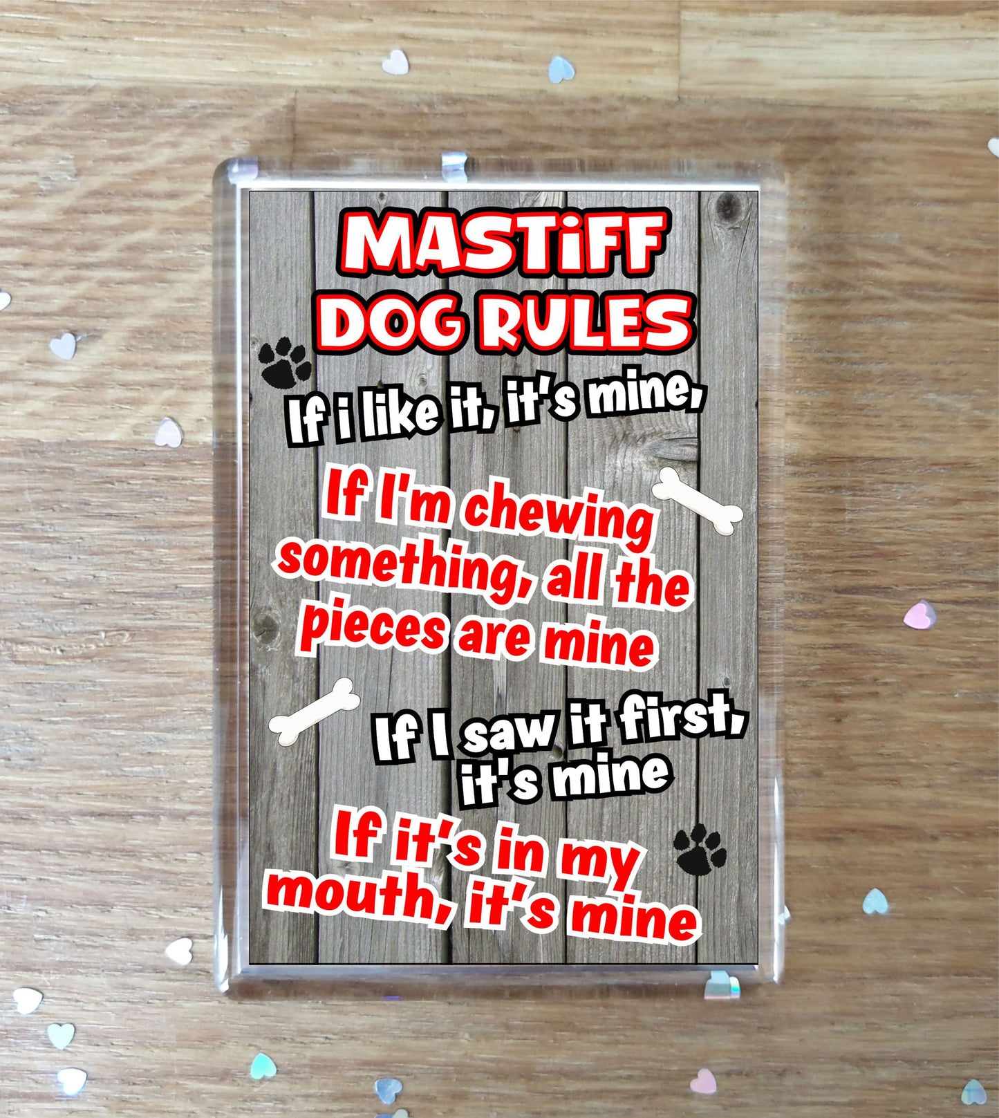 Mastiff Fridge Magnet Gift - Dog Rules It's Mine - Fun Cute Animal Novelty Pet Birthday Gift