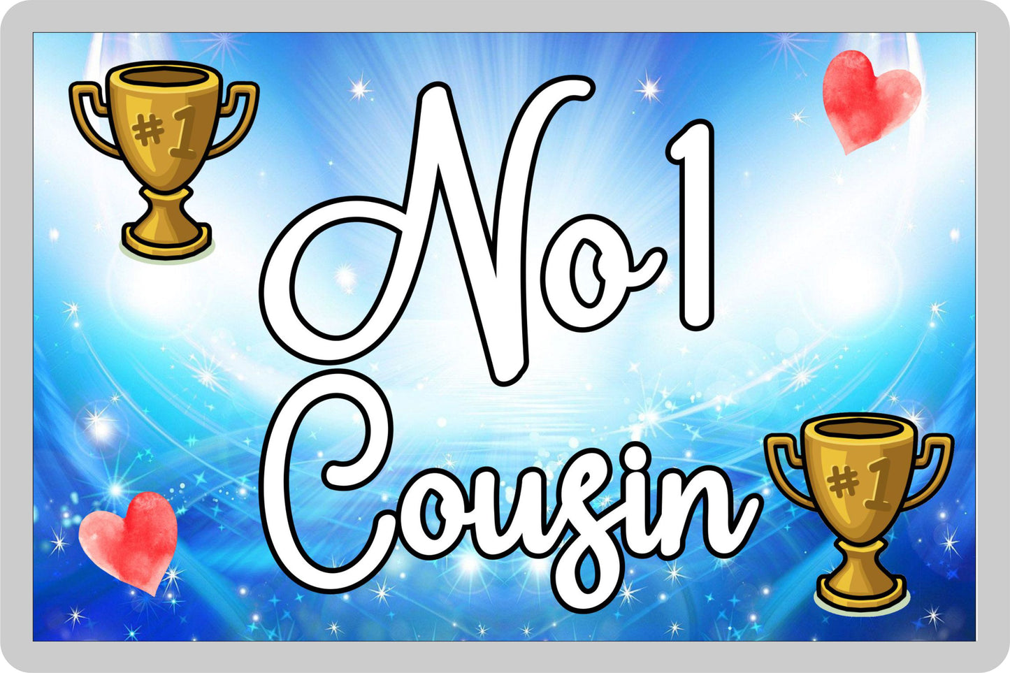 Blue Cousin Fridge Magnet - Number One Cousin - Novelty Love Gift - Fun Cute Family Present
