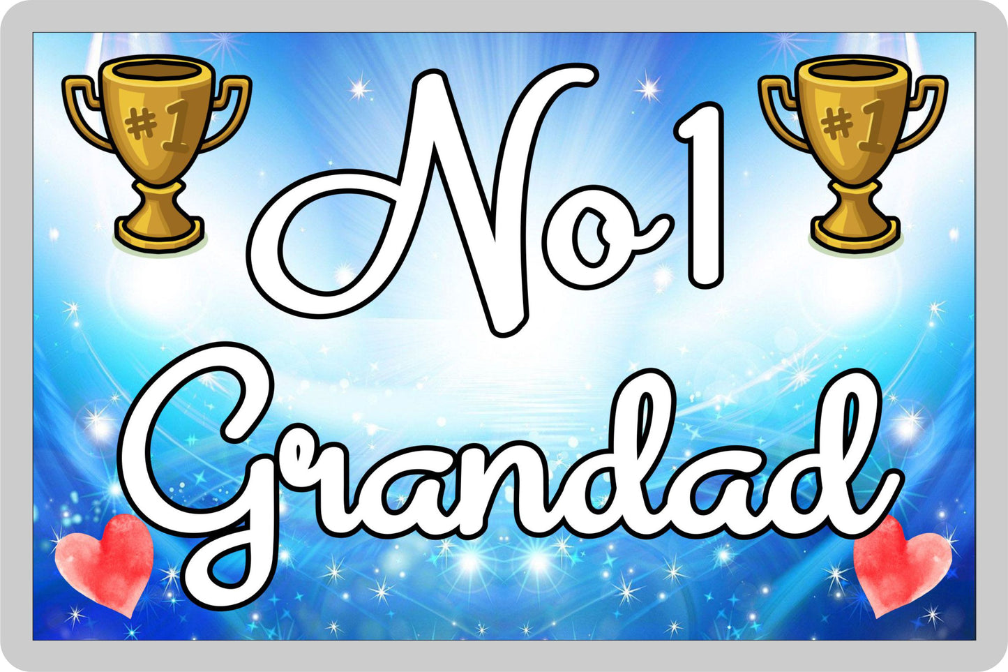 Grandad Fridge Magnet - Number One Grandad - Novelty Love Gift - Fun Cute Family Present