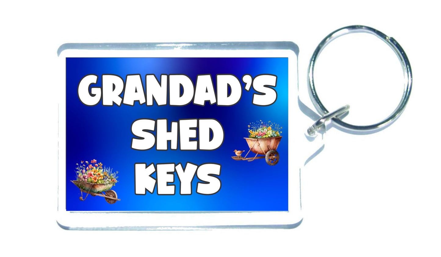 Grandad Keyring Gift - Grandad's Shed Keys - Nice Fun Cute Novelty Gardening Key Chain Present