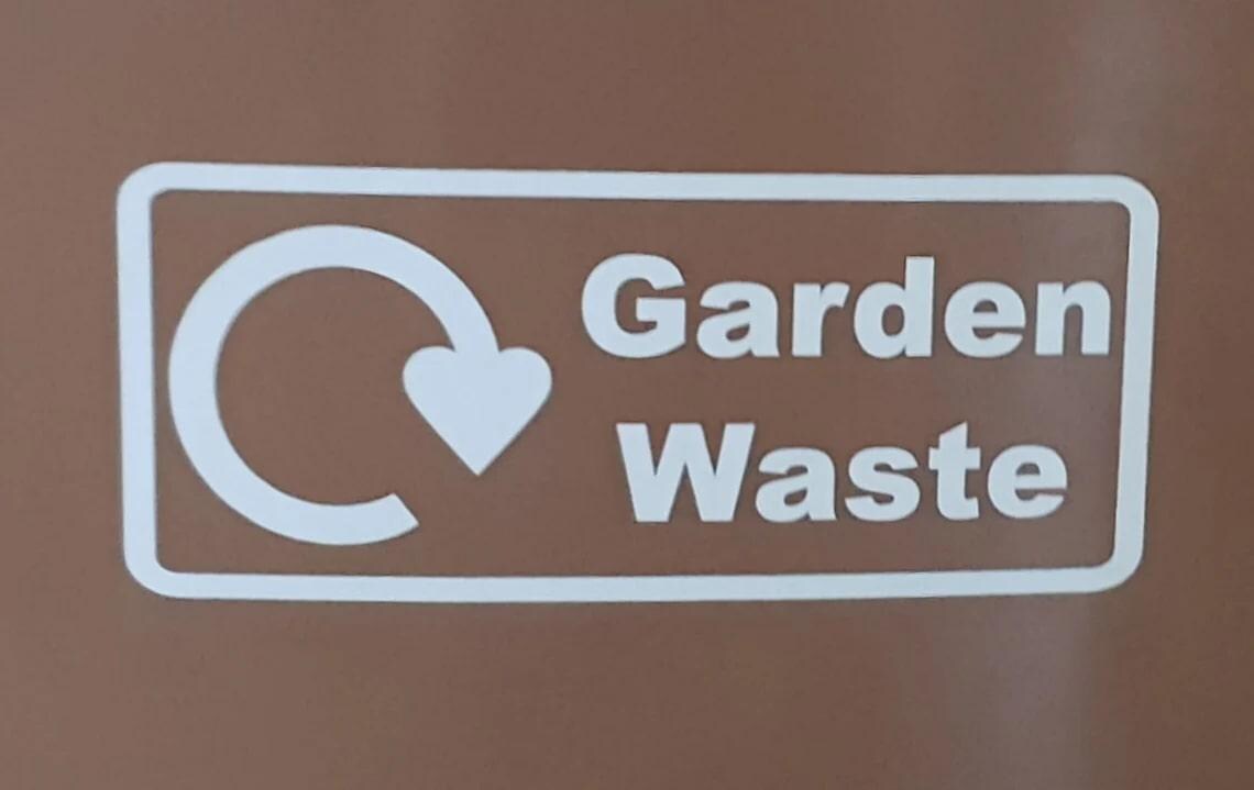 Bin Sticker Garden Waste Only Refuse Wheelie Compost Bin Warning Decal - Small and Large Sizes