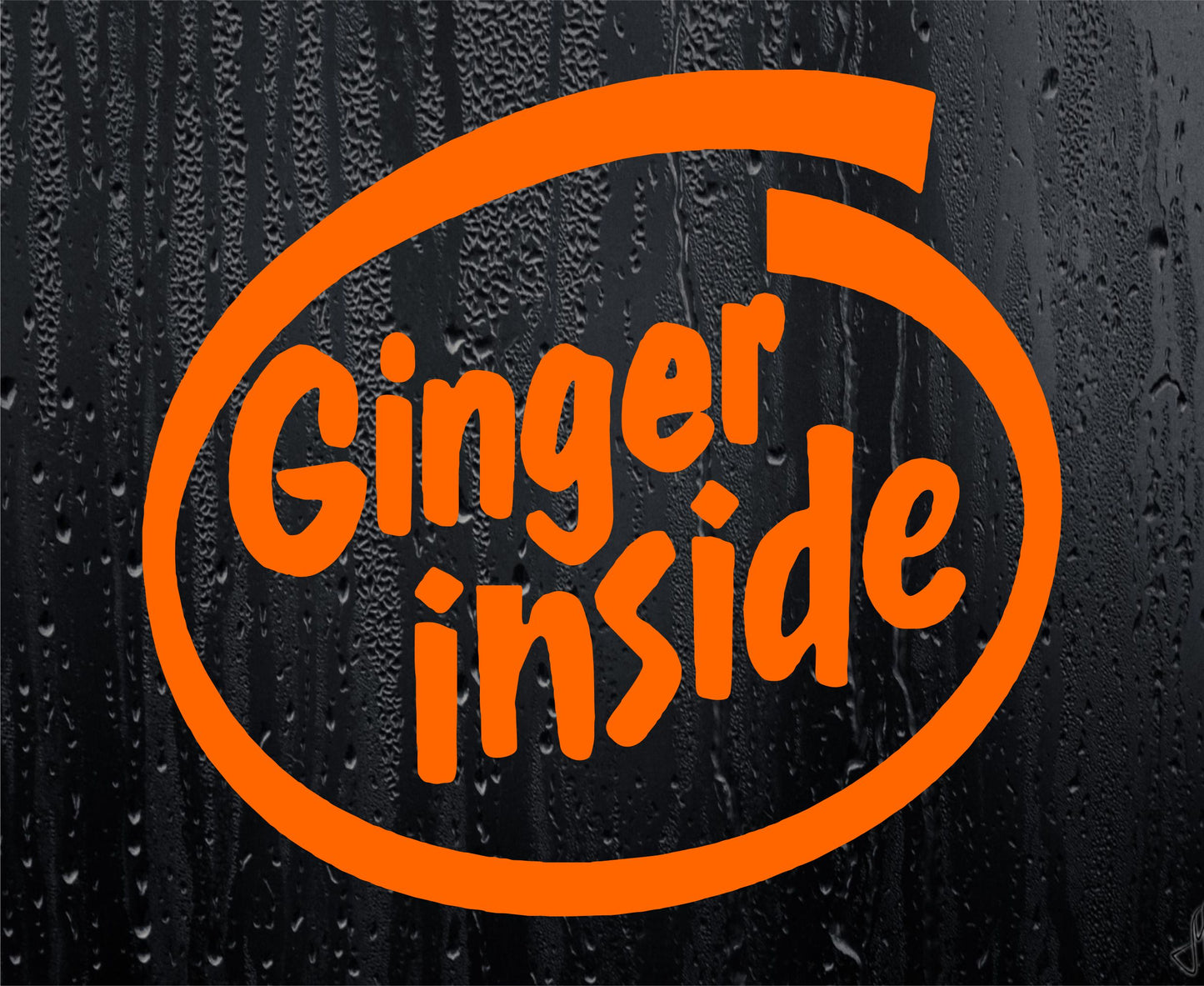 Car Sticker Ginger Inside Funny Novelty Van Window Redhead Joke Bumper Boot Door Decal