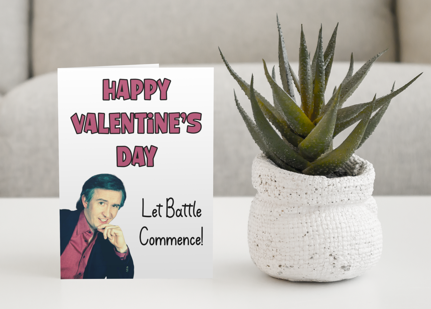 Alan Partridge Card - Happy Valentine's Day You Lucky Lucky Lady - Nice Fun Cute Greeting