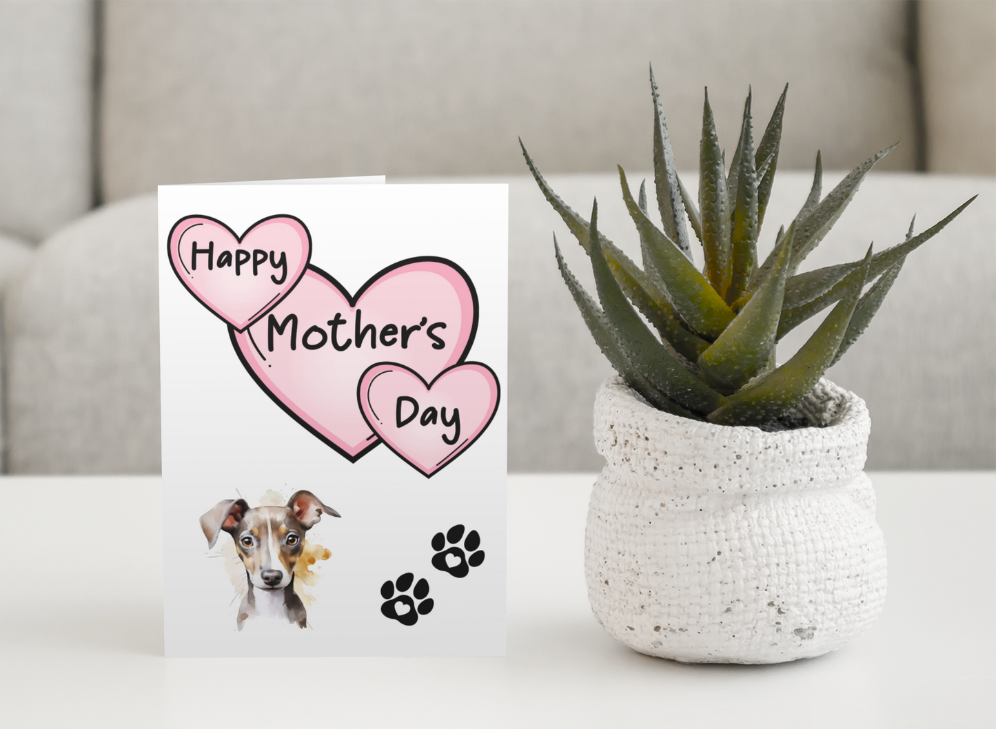 Greyhound Mother's Day Card - Nice Cute Fun Pet Dog Puppy Owner Novelty Greeting Card