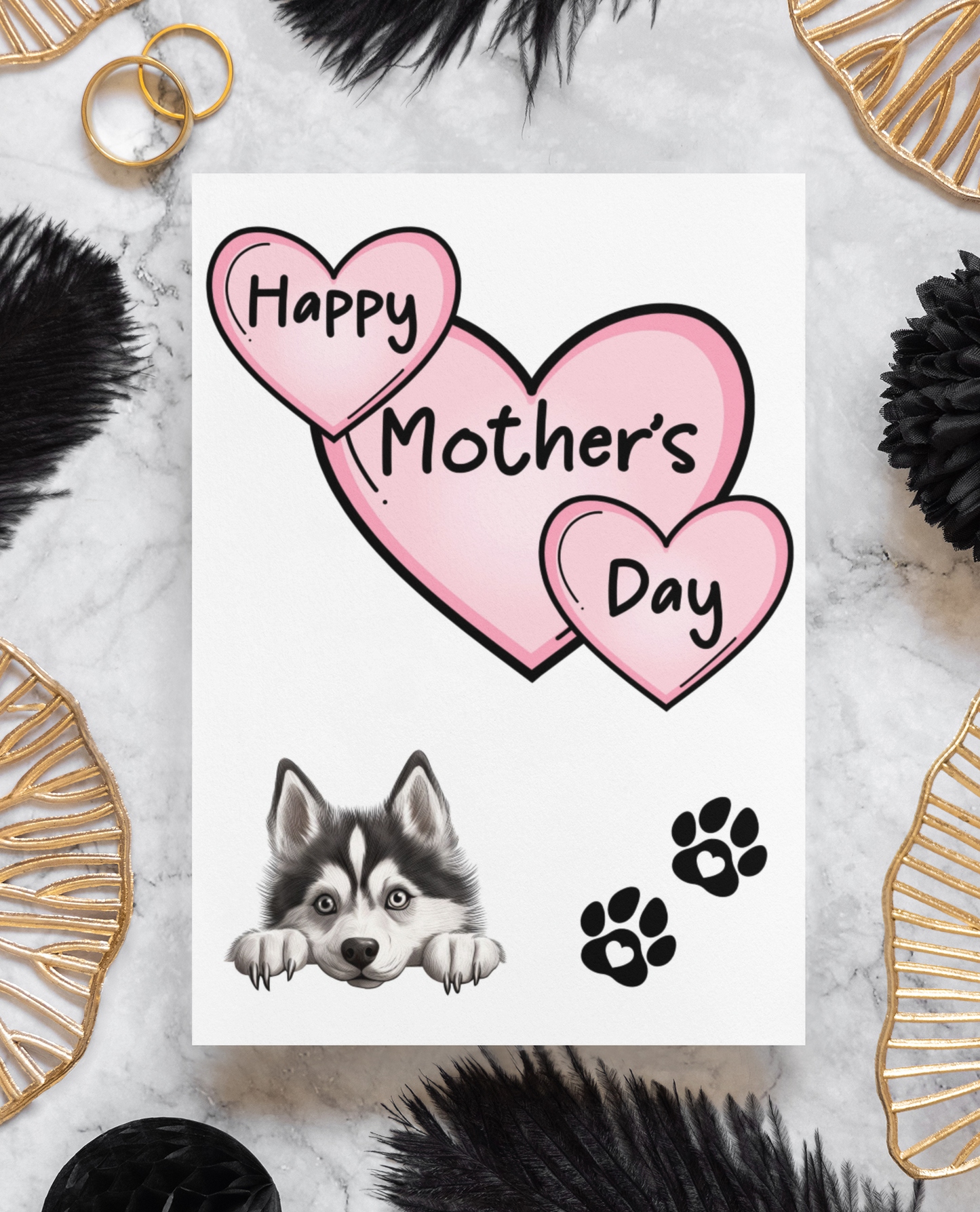 Husky Mother's Day Card - Nice Cute Fun Pet Dog Puppy Owner Novelty Greeting Card