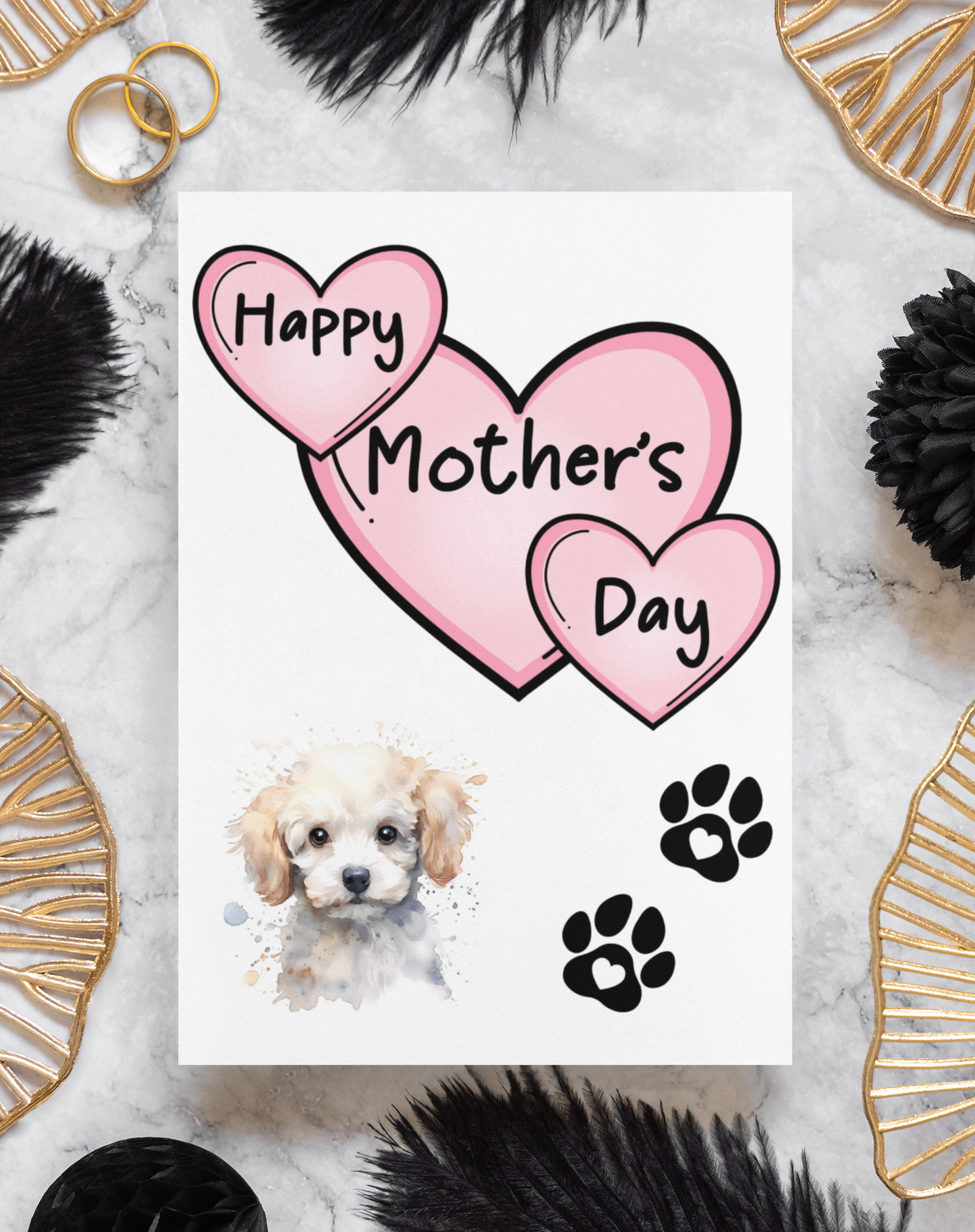 Poodle Mother's Day Card - Nice Cute Fun Pet Dog Puppy Owner Novelty Greeting Card