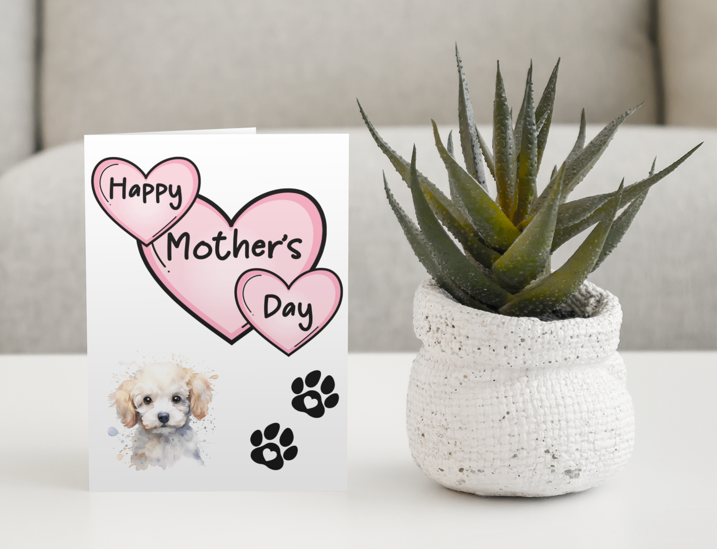 Poodle Mother's Day Card - Nice Cute Fun Pet Dog Puppy Owner Novelty Greeting Card