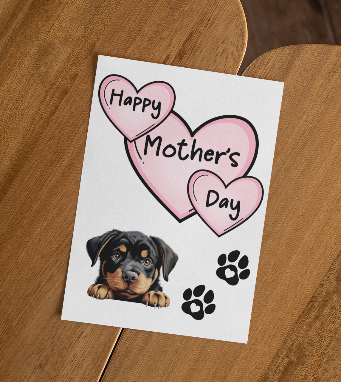 Rottweiler Mother's Day Card - Nice Cute Fun Pet Dog Puppy Owner Novelty Greeting Card