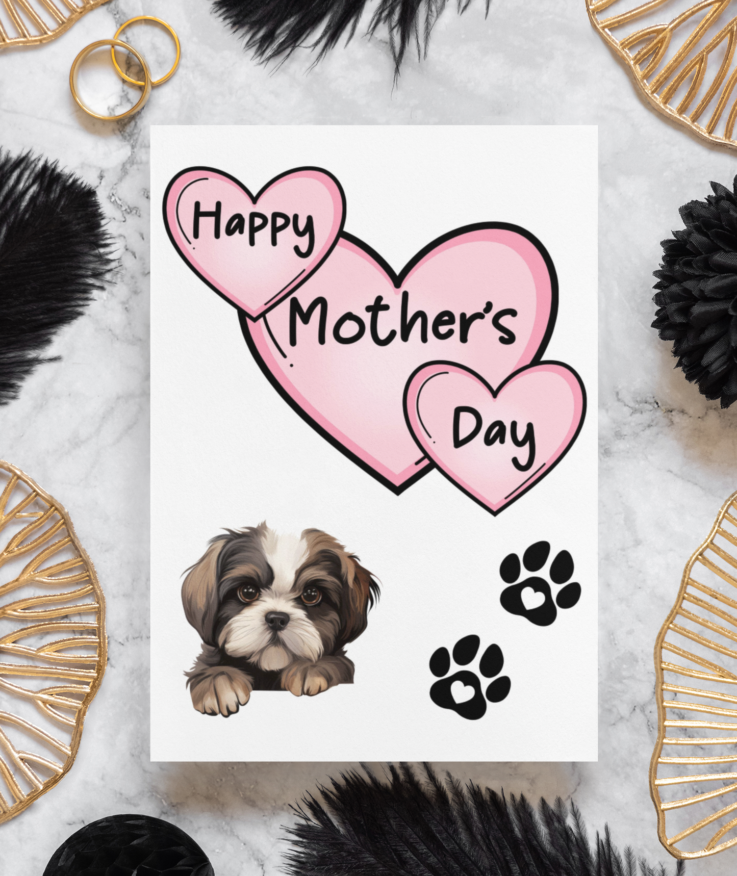 Shih Tzu Mother's Day Card - Nice Cute Fun Pet Dog Puppy Owner Novelty Greeting Card