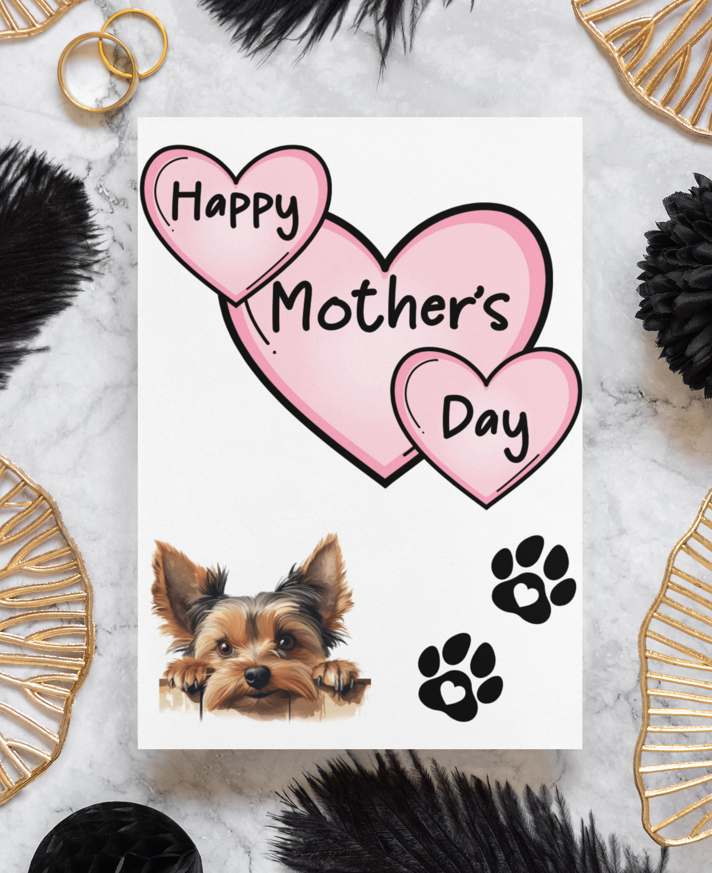 Yorkshire Terrier Mother's Day Card - Nice Cute Fun Pet Dog Puppy Owner Novelty Greeting Card