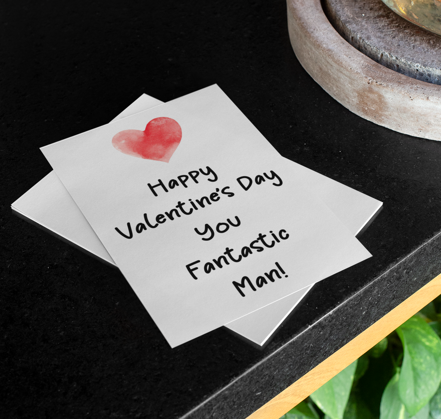 Valentine's Day Card - Happy * You Fantastic Man - Nice Fun Cute Greeting Present