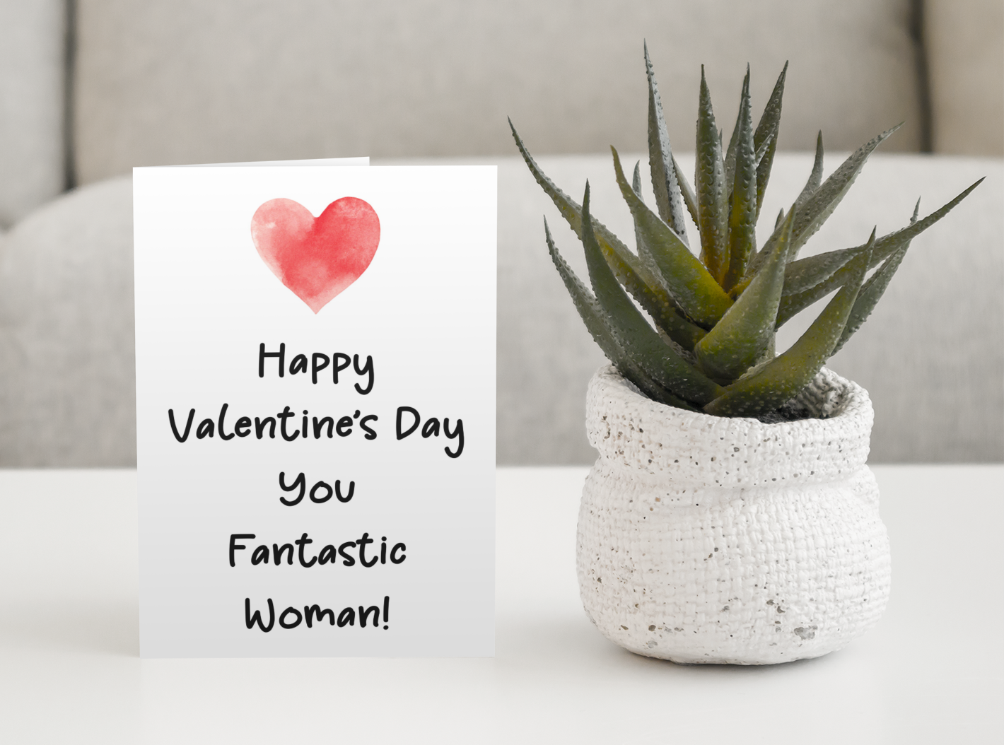Valentine's Day Card - Happy * You Fantastic Woman - Nice Fun Cute Greeting Present