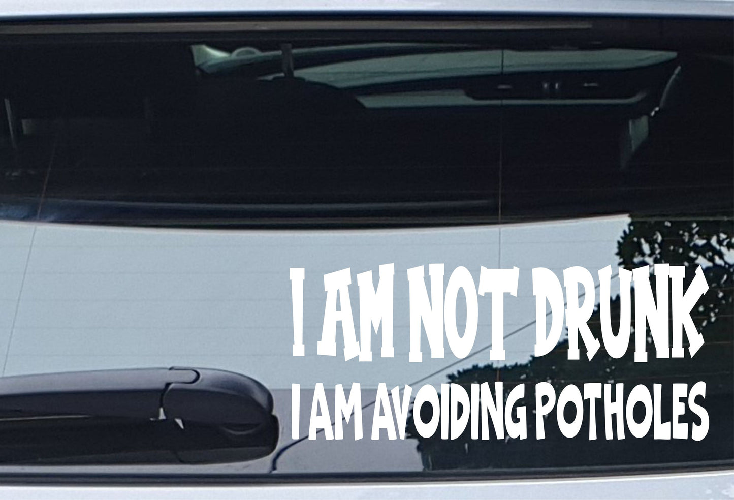 Car Sticker I Am Not Drunk I Am Avoiding Potholes Funny Novelty Van Window Bumper Boot Door Decal Gift Present