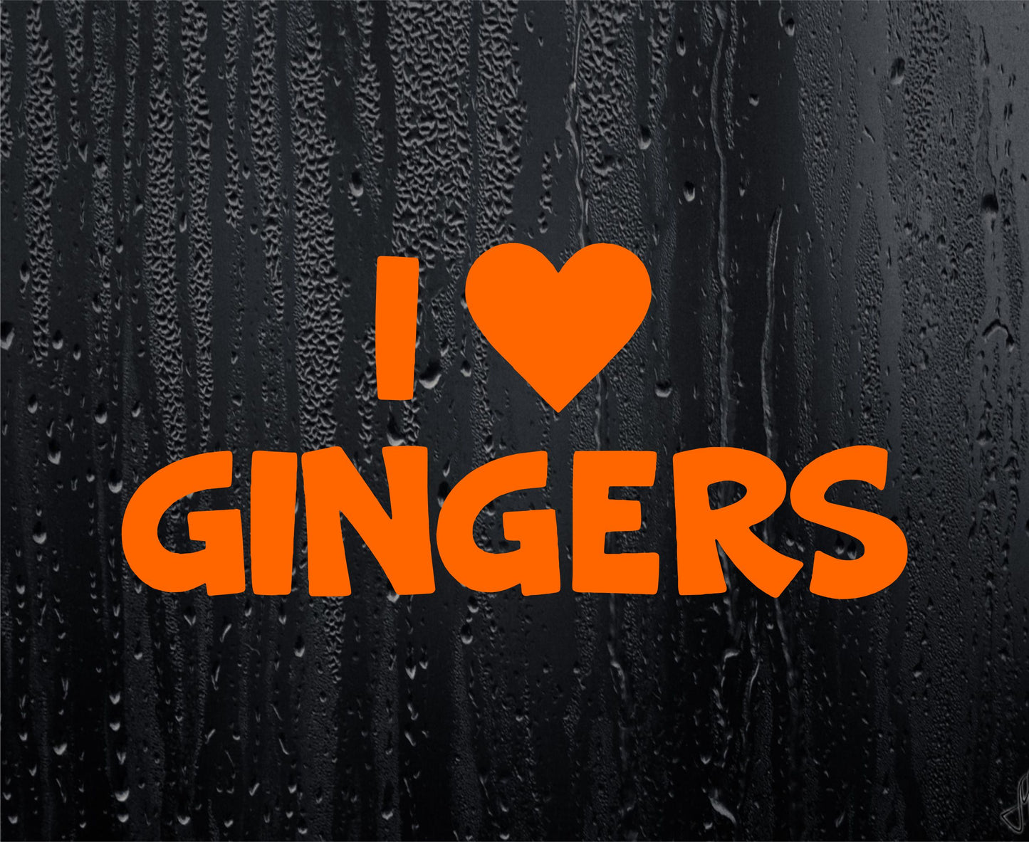 Car Stickers I Love Heart Gingers Fun Cute Novelty Van Window Bumper Boot Door Decal Gift Present