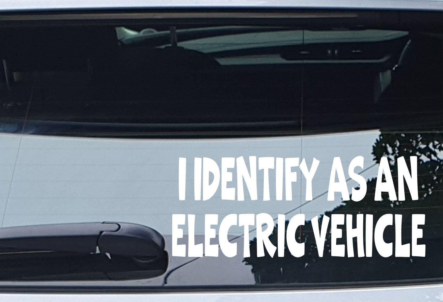 Funny Sticker I Identify As An Electric Vehicle Novelty Van Car Window Bumper Boot Door Decal