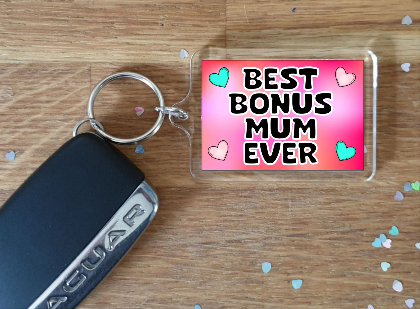 Bonus Mum Keyring Gift - Best Bonus Mum Ever - Cute Fun Novelty Family Present