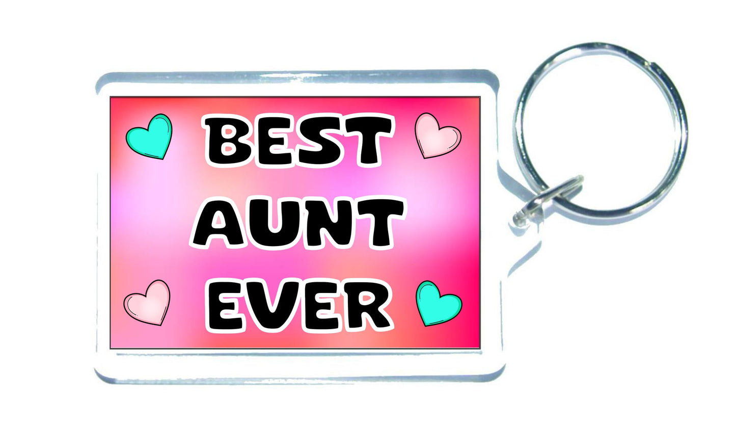 Aunt Keyring Gift - Best Aunt Ever - Cute Fun Novelty Family Present
