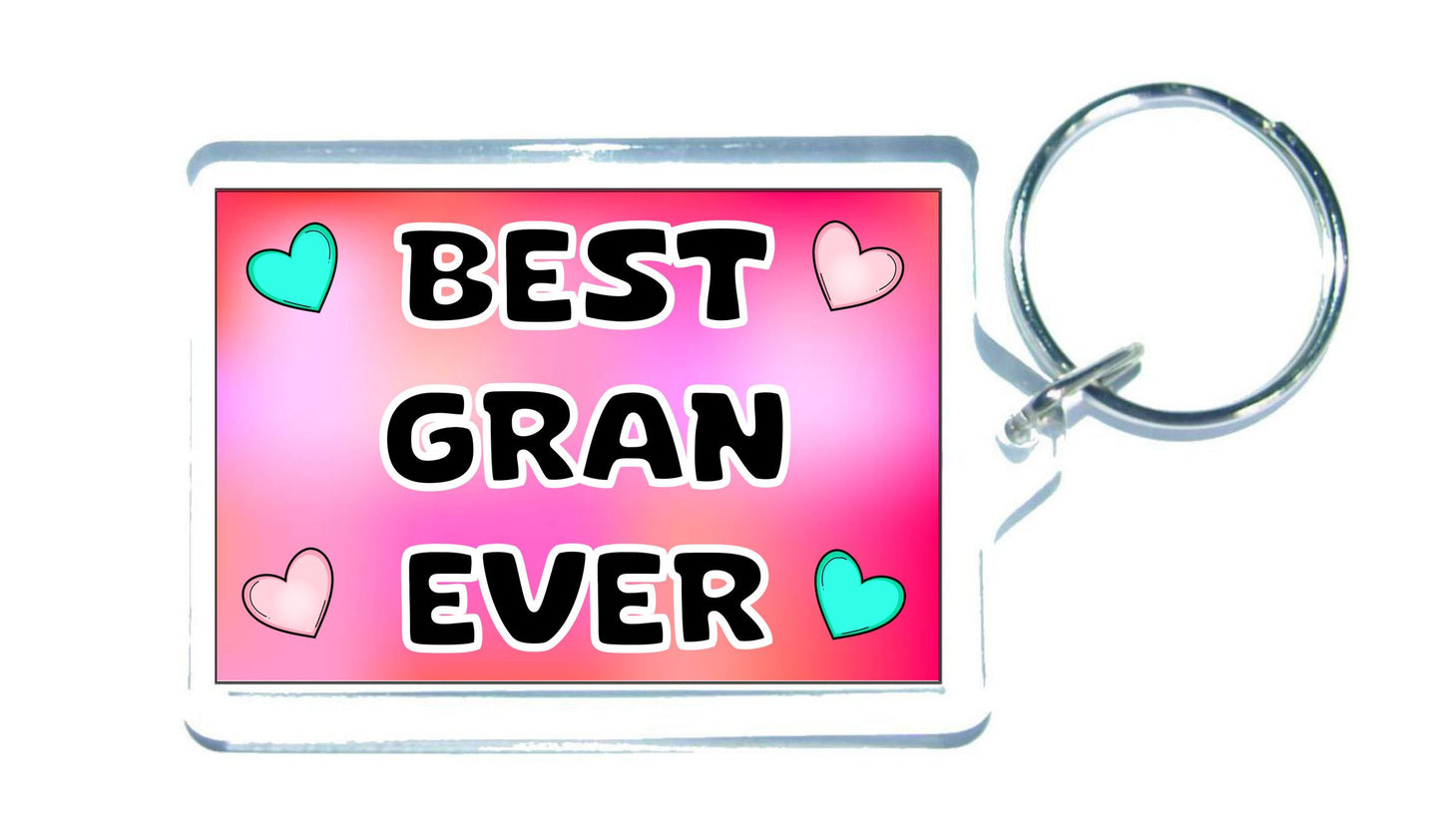 Gran Keyring Gift - Best Gran Ever - Cute Fun Novelty Family Present