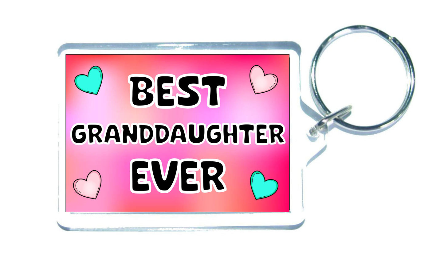 Granddaughter Keyring Gift - Best Granddaughter Ever - Cute Fun Novelty Family Present