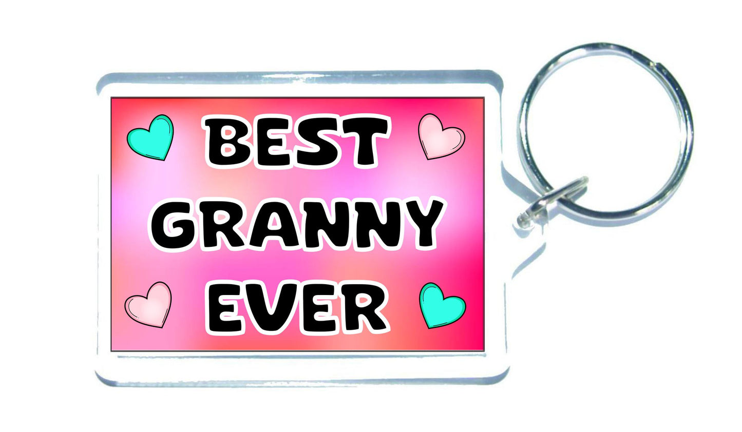 Granny Keyring Gift - Best Granny Ever - Cute Fun Novelty Family Present