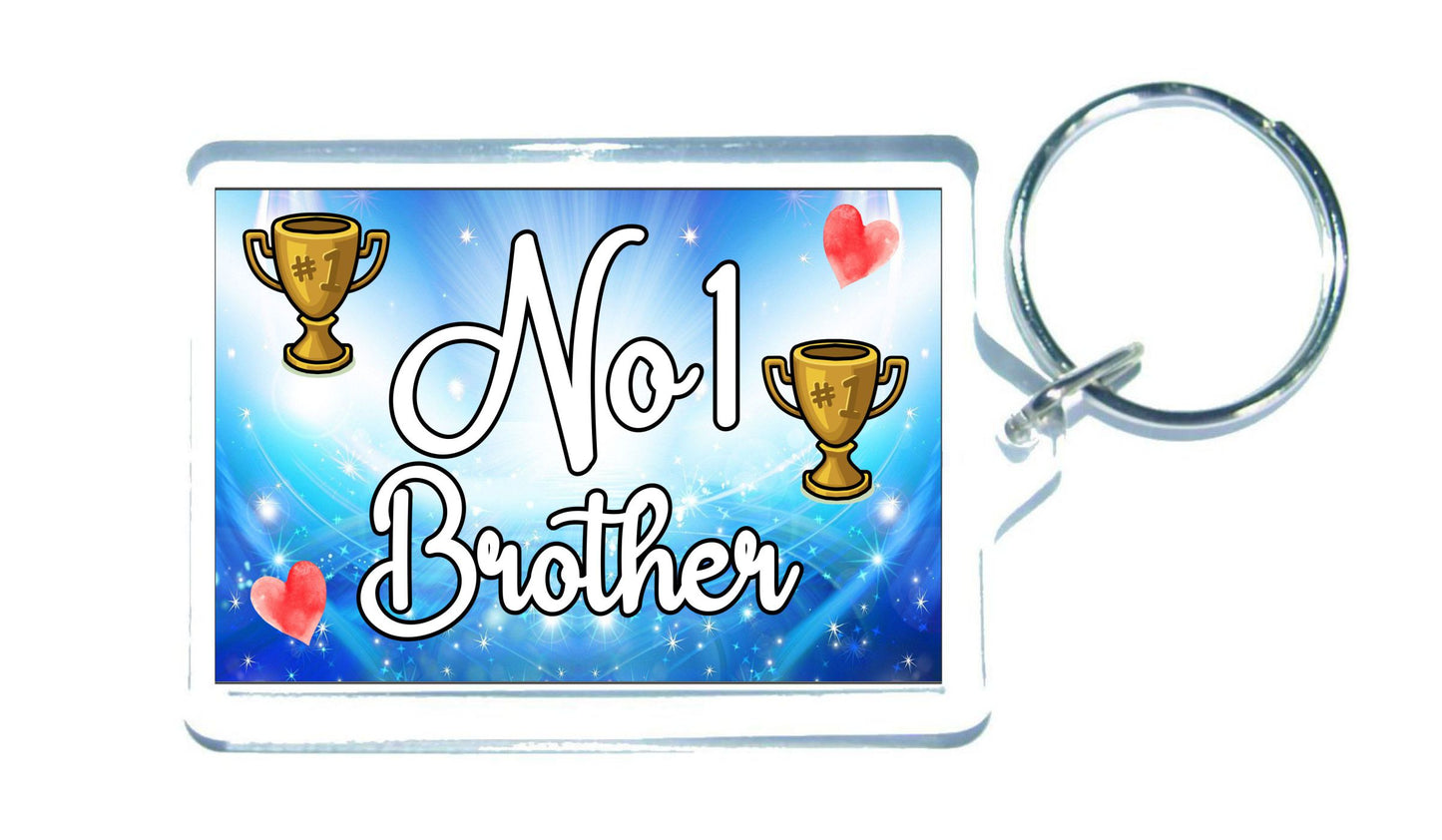 Brother Keyring Gift - Number One Brother - Cute Fun Novelty Family Present