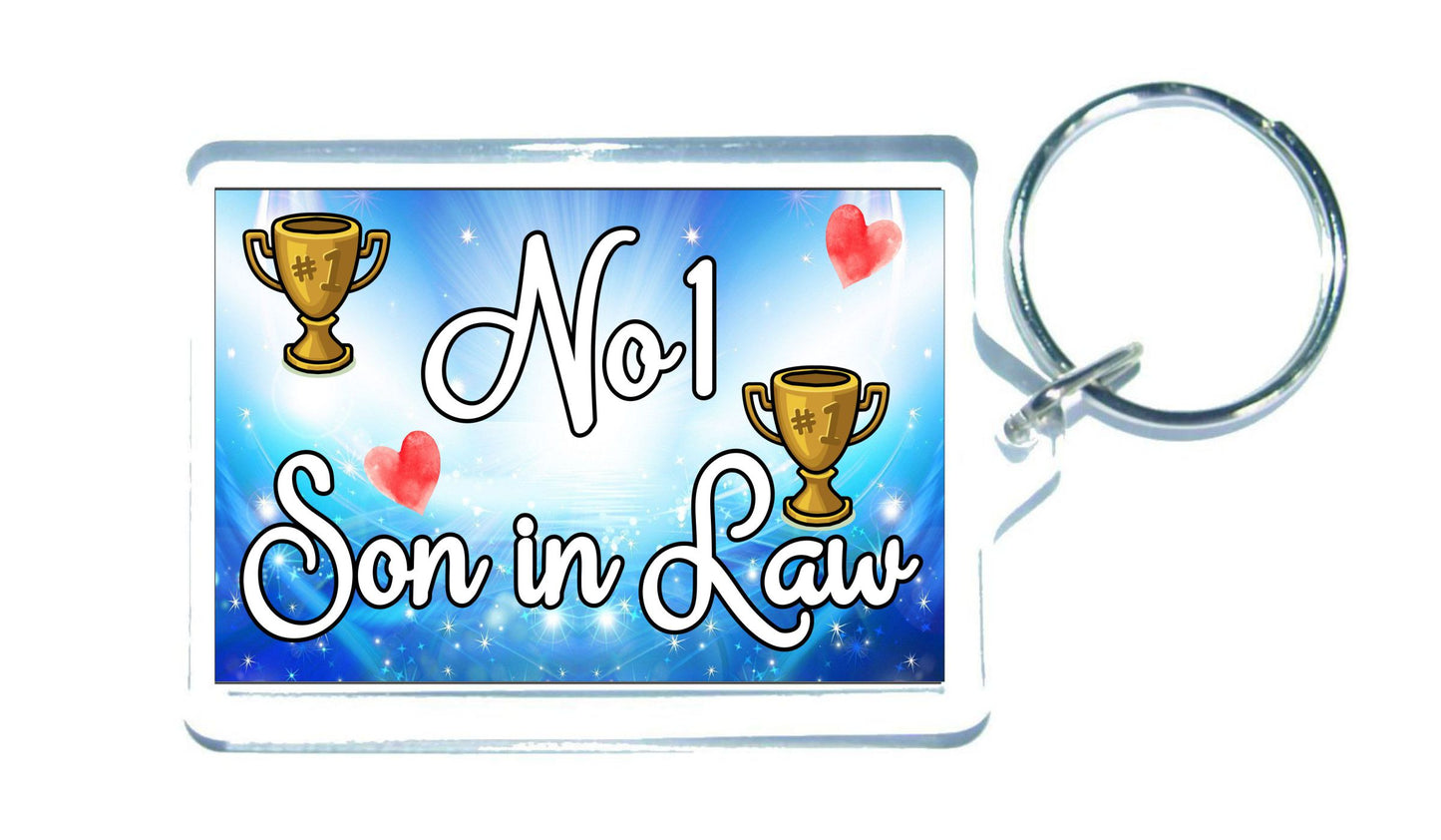 Son in Law Keyring Gift - Number One Son in Law - Cute Fun Novelty Family Present