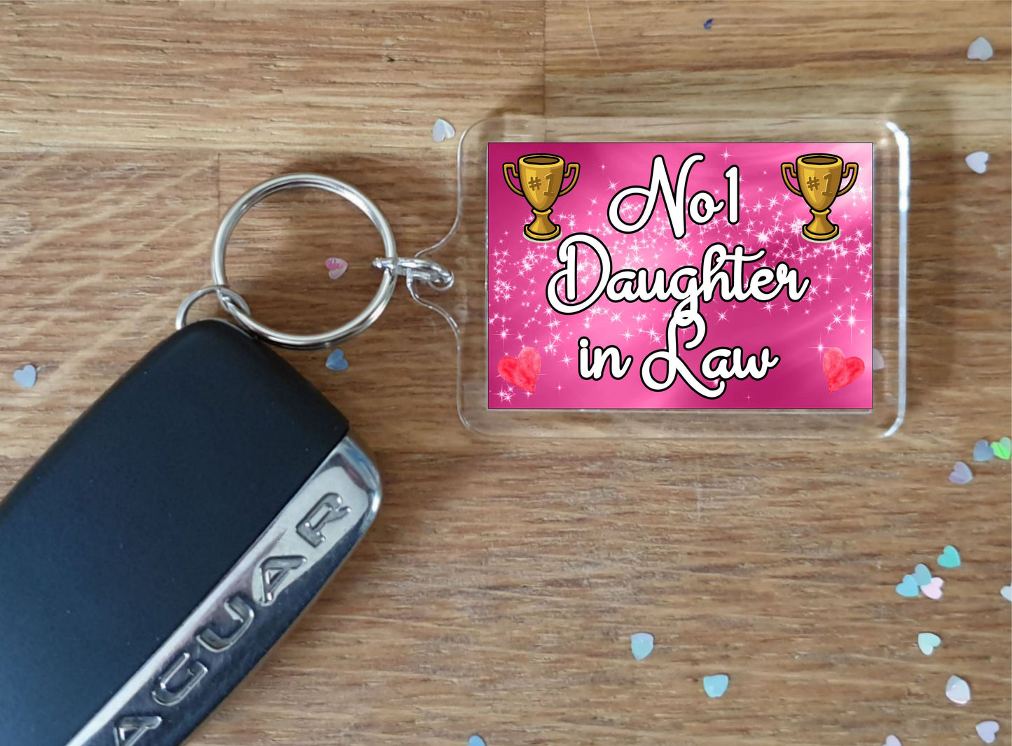 Daughter in Law Keyring Gift - Number One Daughter in Law - Cute Fun Novelty Family Present