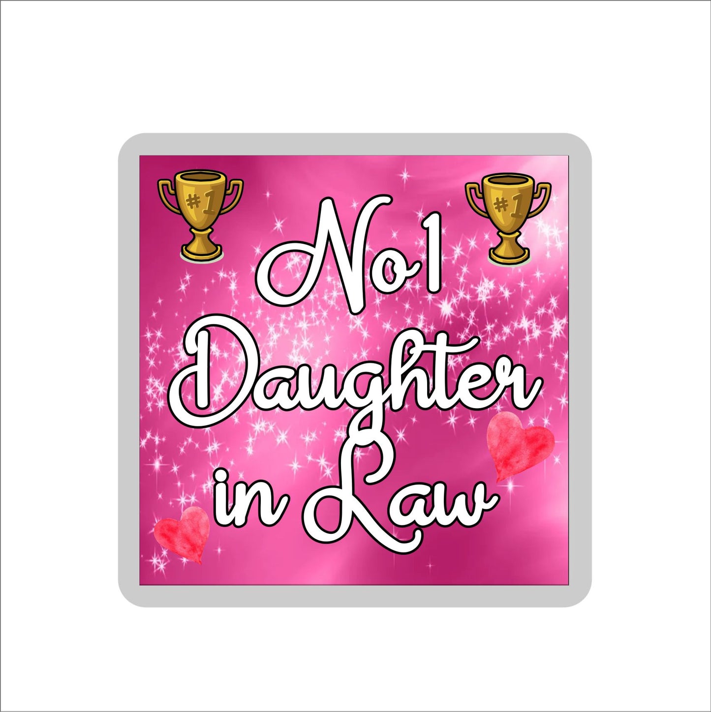 Daughter in Law Coaster Gift - Number One Daughter in Law - Fun Cute Novelty Family Present